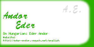 andor eder business card